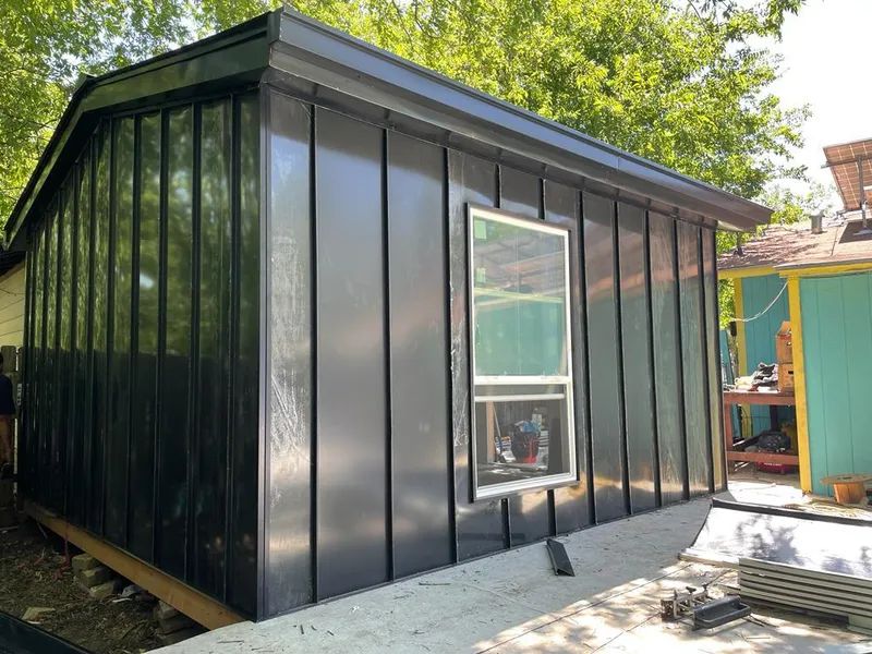 Black standing seam metal wall panels for Metal Roof Installation in Star